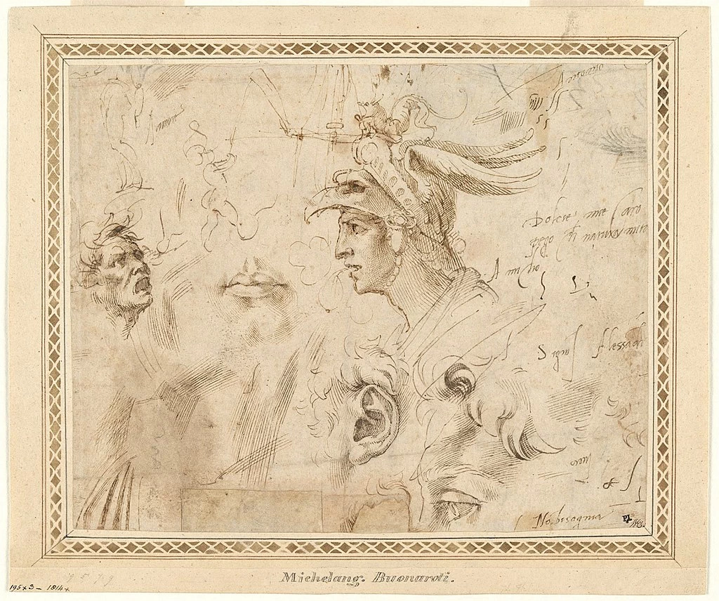 Studio di guerieri con elmop